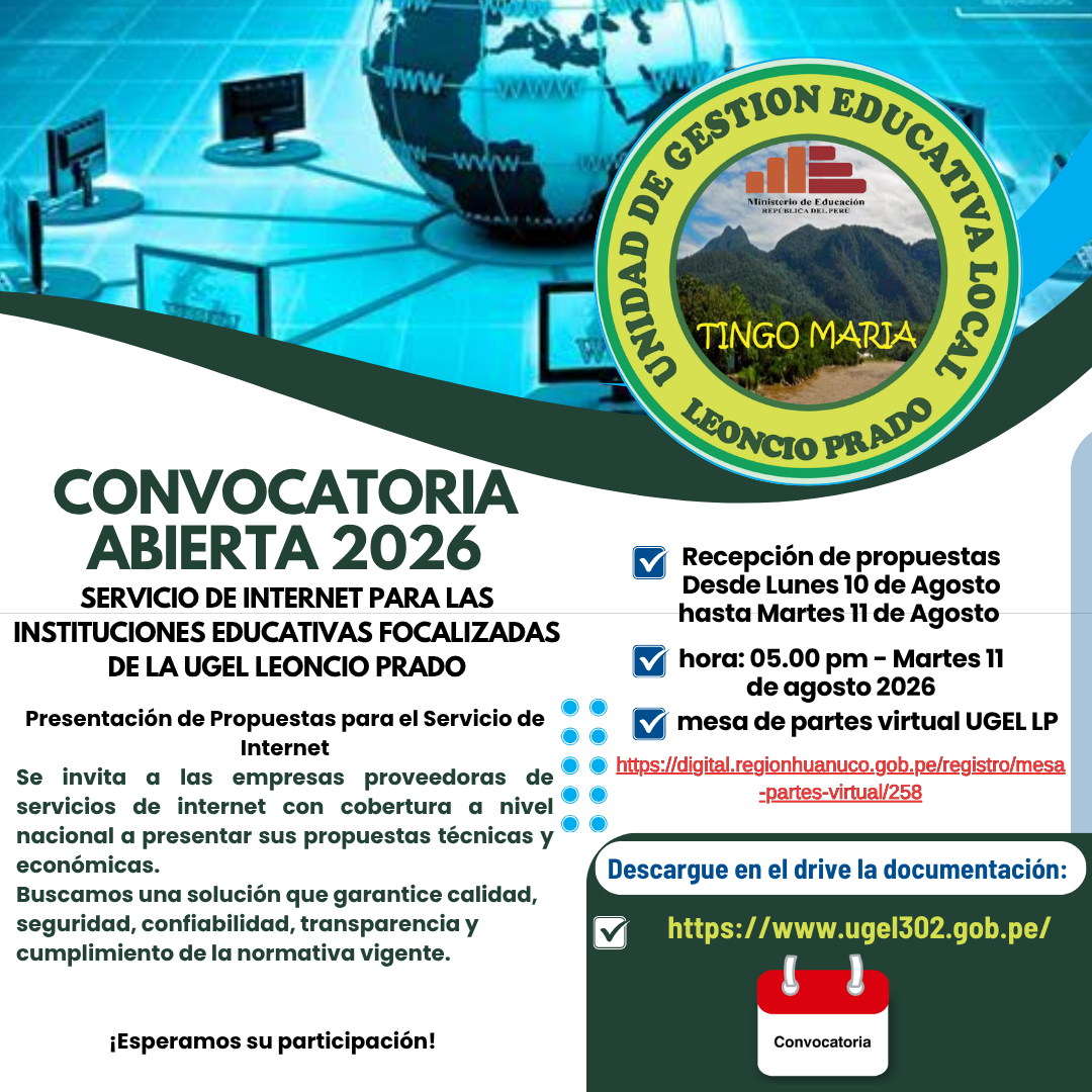 CONVOCATORIA - Servicio de Internet Provisional UGEL Leoncio Prado